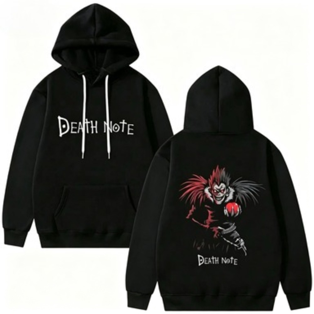 Anime Merch Shopping - Hoodie Grafis Y2K Anime Death Note