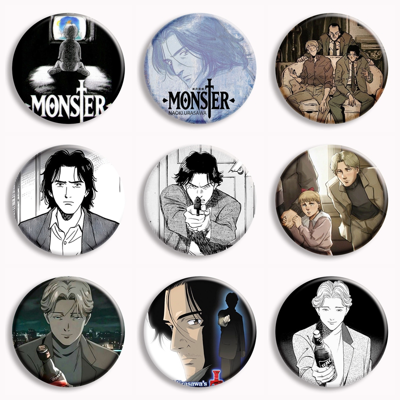 Pin Button Badge - Pin Tombol Lunak Anime Monster Johan