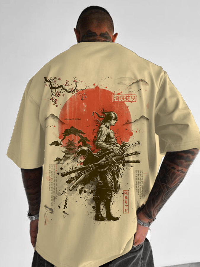 Kaus Katun Pria Wanita Gambar  - Zoro Anime Merchandise ulasan dan harga